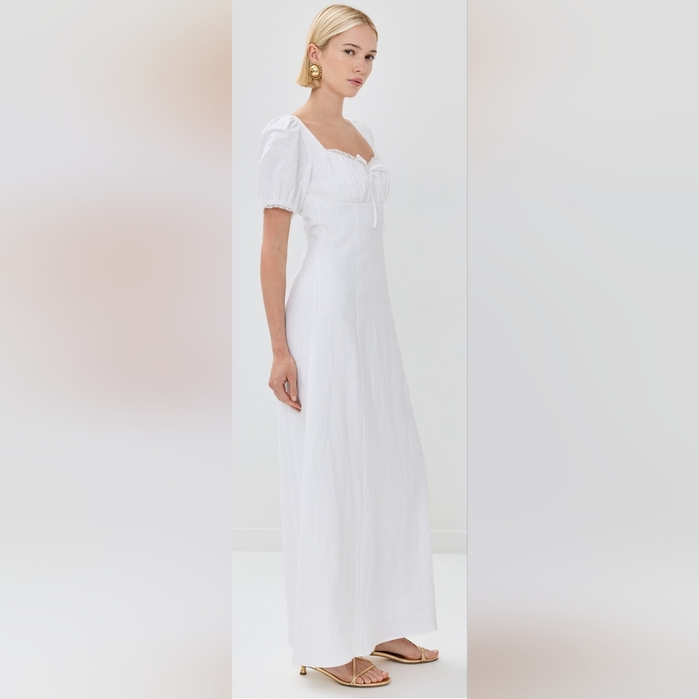 Reformation Cherise Linen Maxi Dress / White / Sz 4 NWT